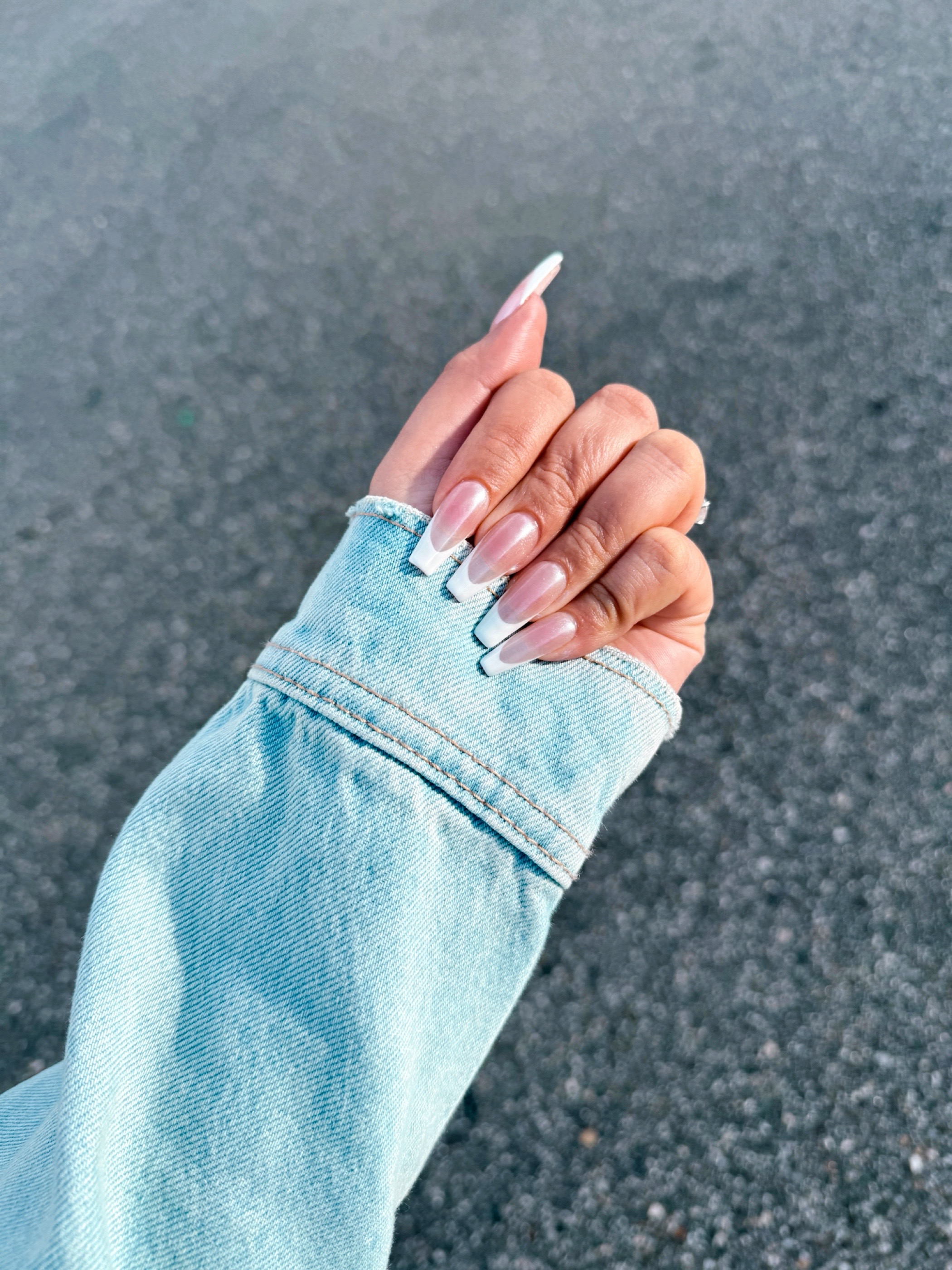 Classic French tip nails